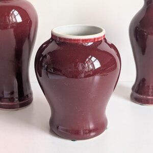 Maitland Smith Sang de Boeuf Oxblood Glazed Ceramic Bottle Vase G